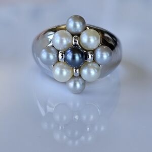 Genuine Honora Pearl Ring Sterling Silver Size 7!